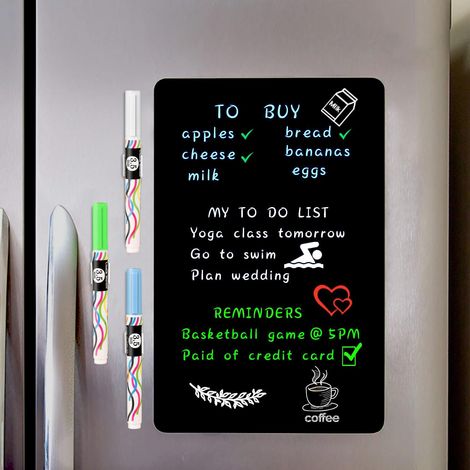 Tableau Noir Magnétique pour Frigo, A4 Ardoise Aimantée Cuisine (1/5)