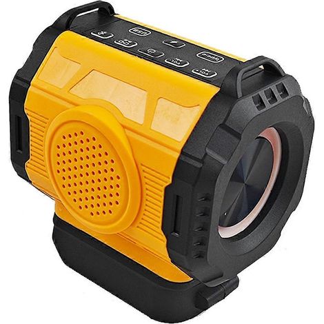 Enceinte Bluetooth pour batterie lithium Dewalt 18-20 V, port de charge USB Type-C, idéale pour les soirées karaoké. (1/5)