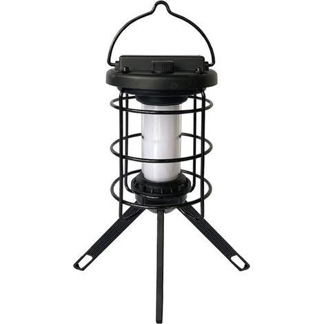 Lanterne LED Camping Rechargeable USB Lumière Vintage Double Source Aluminium 2000mAh Trépied Inclus Noir Blanc pour Extérieur (1/5)