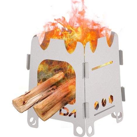 Réchaud de Camping en plein air en titane, Portable, ultraléger, pliable, poche en bois, pêche, randonnée (1/5)