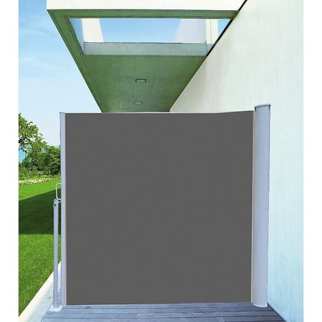 Rideau de terrasse - Acier - Gris - 1.6x3m