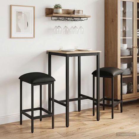 vidaXL Sgabello da bar 2 pz Nero 40 x 32 x 64 cm Legno ingegnerizzato (1/5)