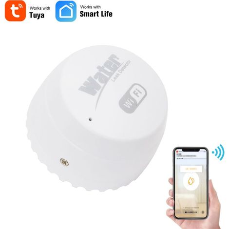 Trywise Détecteur d'inondation intelligent WiFi, alarme de détection d'inondation intelligente, prise en charge de la commande à distance par téléphone portable APP (1/4)