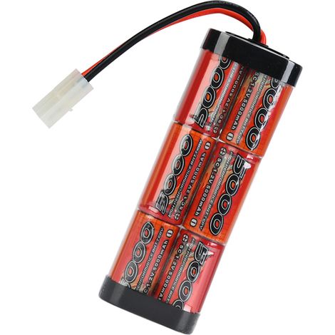 Batterie NiMH 7,2V 5000mAh Haute Capacité, Remplacement avec Connecteur Tamiya, Noir, pour Voiture RC, Charge Rapide, Longue Durée (1/5)