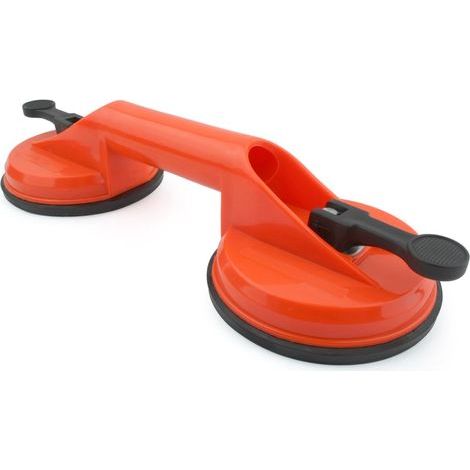 1x poignée ventouse, ventouse capacité de levage de 60kg, ventouse double verre vitre avec 2 ventouses – orange (1/5)