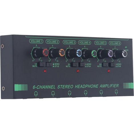 Amplificateur de Casque 6 Canaux - Répartiteur de Son Stéréo 6 Prises (1/5)