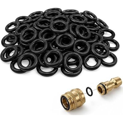 100 Joints Toriques en Caoutchouc pour Raccords de Tuyau d'Arrosage, Ø 16 x 11 x 2,5 mm, Joints Robinet Étanches, Pièces de Rechange pour Systèmes d'Arrosage et Raccords 1/2 Pouce (1/5)