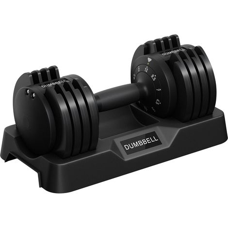 Yaheetech – Haltère réglable 5 en 1 2-12 kg – Construction en acier – Poignée antidérapante TPR – Design compact pour entraînement à domicile (1/5)