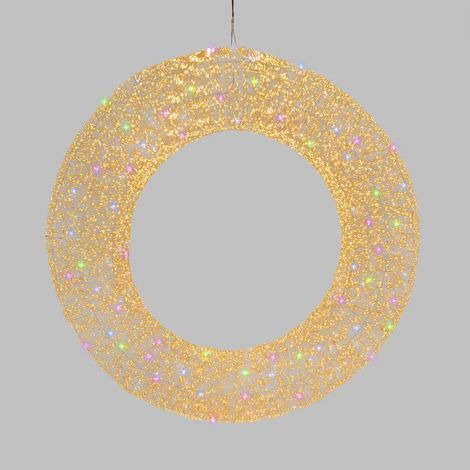 Couronne 3D lumineuse ø110cm MicroLED Blanc Chaud & RGB MultiFLASH Métal IP67 HDM Pro Lotti (1/5)