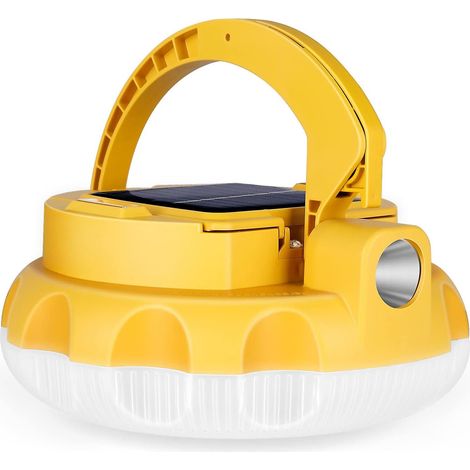 Lampe solaire de camping avec batterie rechargeable Type-C de 4800 mAh, 4 modes d'éclairage pour les randonnées nocturnes (1/5)
