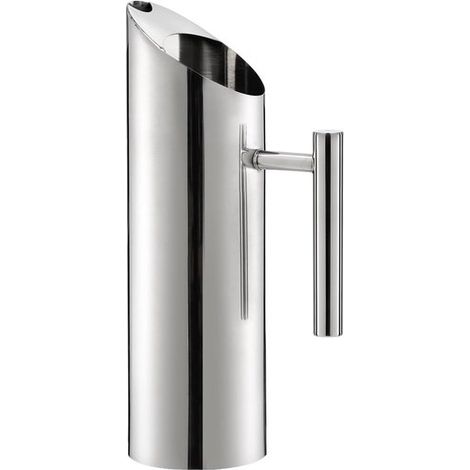 Carafe à eau en acier inoxydable - 1,5 L - Poignée ergonomique - Bec verseur - Carafe multifonctionnelle - Idéale pour la maison, les bars et les hôtels - Argent - 29,5 x 8,5 cm - 1 pièce (1/5)