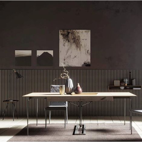 Panneau Mural Acoustique en Bois - 60x60x2,2 cm - Chene Fonce - A Lattes - Panneau Tasseau de Bois Naturel (1/5)