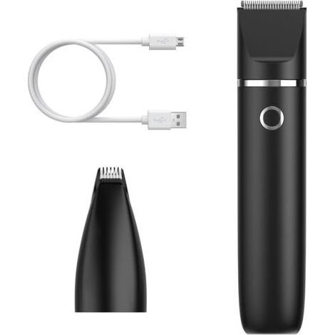 Tondeuse professionnelle pour chiens, batterie rechargeable USB, étanche, silencieuse, 2 têtes de coupe pour pattes et oreilles, noire (1/5)