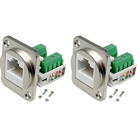 Adaptateur de bornier à vis RJ45 pour montage sur panneau (2 pièces) (1/5)