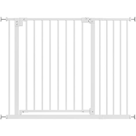 WOLTU Gate for Babies, Extra Wide Safety Baby Gate 76cm Tall, Flexible Safety Gate for Indoor/Outdoor/Stairs/Doorways/Hallways, Dual Locking, White,75-107cm (1/5)