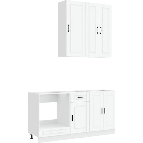 Maison Exclusive - Kuchyňská jednotka PORTO 5 ks Bílá Kompozitní dřevo (1/5)