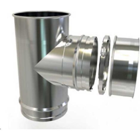 Te 90º con Tapa Inox-Simple Convesa  Medidas  Accesorios Fontanería: 100mm