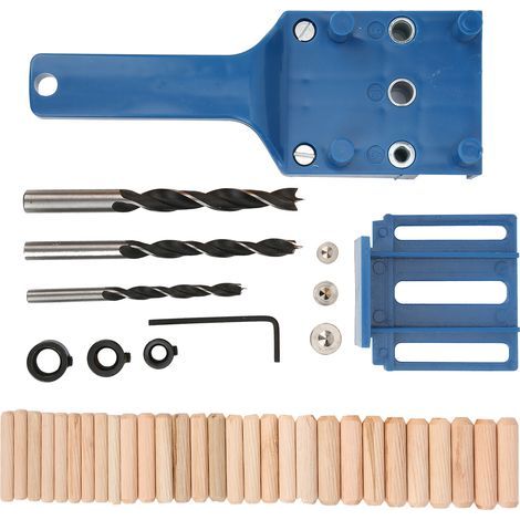 Guide de perçage du bois pour menuiserie, outil de bricolage, localisateur de trous de perçage droits, fourniture pour le travail du bois, 41 pièces/ensemble, bleu (1/5)