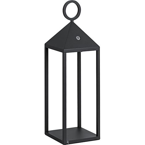 Lanterne Pic Nic LED moderne 2,2W IP54 rechargeable et dimmable h. 47 cm anthracite (1/5)