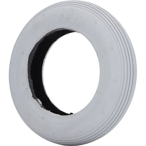 Pneu gonflable de 6 pouces avec pneu extérieur, chambre à air en caoutchouc, roue de roulette de remplacement, capacité de charge de 36psi, gris (1/5)
