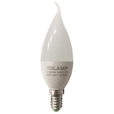Ampoule E14 LED Flamme 8W 220V Ø38mm - Blanc Chaud 2300K - 3500K - SILAMP (1/3)