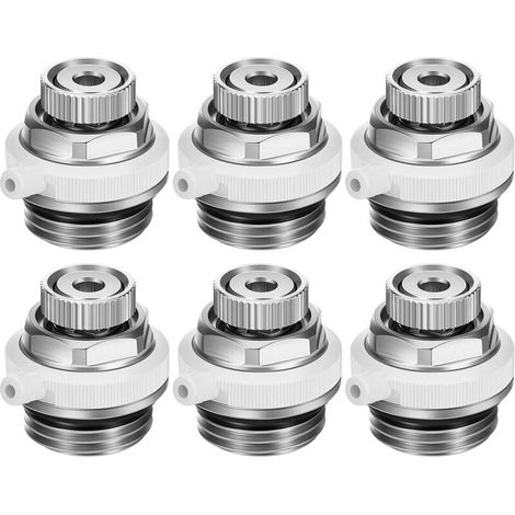(6 pièces) Vanne de purge automatique de radiateur 1/2 pouce Vanne de purge d'air de radiateur Vanne d'arrêt automatique en laiton Vanne de purge automatique de radiateur