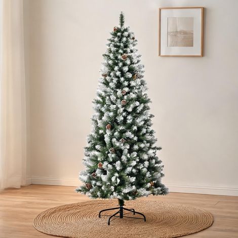 Sapin de Noël grün Weiß en kunststoff Stahl 75 x 75 x 180 cm (1/5)