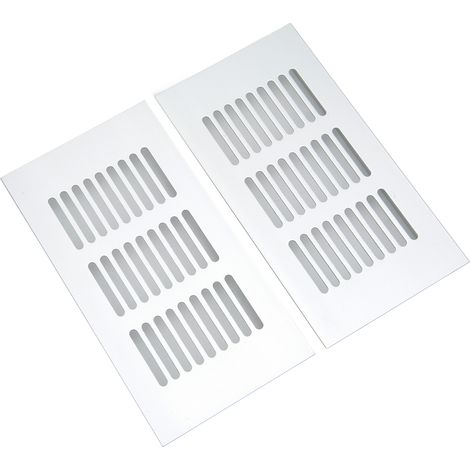 Grille d'aération en alliage d'aluminium argenté, évacuation de chaleur pour armoire, placard, camping-car, 80x150mm. (1/5)