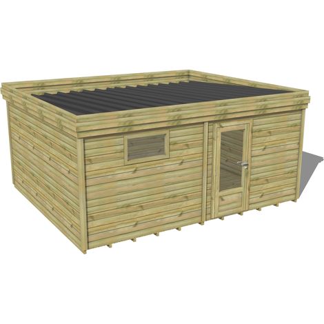 ABRI DE JARDIN bois traité 27mm, 5,7x4,3m, 25m2, Plancher (1/3)