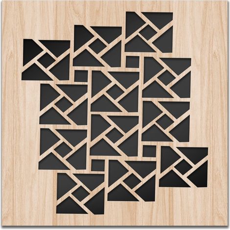 CUBI - Quadro arredo LASERCUT composito Legno e PVC 60x60cm (1/3)