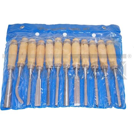 SET 12pz SCALPELLI PER LEGNO SGORBIE INTAGLIO UTENSILI FALEGNAME (1/5)