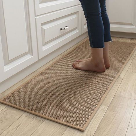 Tapis de cuisine lavable - OKZ® - Lot de 2 tapis - Dimensions 40x60 cm et 40x120 cm - Dos en caoutchouc antidérapant (1/4)