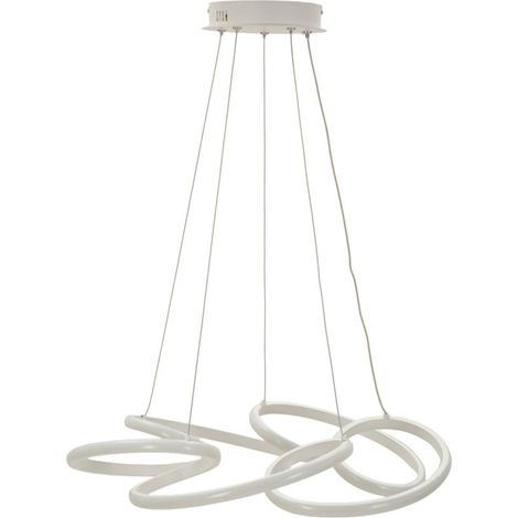 Lampadario a sospensione in metallo bianco, Ø55x120 cm – led Glovy (1/5)