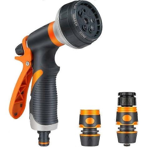 Garden hand shower garden shower nozzle high pressure garden shower - Adjustable water flow 8 functions for garden watering car washing pet showers an (1/3)