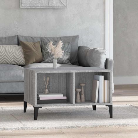 vidaXL Mesa de centro madera contrachapada gris Sonoma 60x50x36,5 cm (1/5)