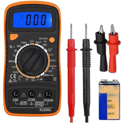 Multimètre numérique 2000 V, testeur de tension, voltmètre/ohmmètre, testeur multimètre AC/DC, voltmètre à cuivre DC (1/5)