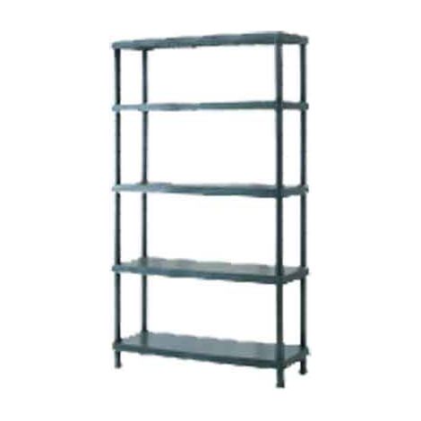 SCAFFALE IN RESINA FISSO cm 30x80x188h - 5 ripiani - portata 225 kg
