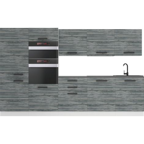 Belini Cuisine Equipee Complete Grace Muebles de Cuisine Complets - 300 cm. Cuisine Complete avec Plan de Travail, chêne Glamour (1/4)