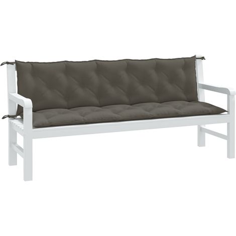 Gartenbank-Auflagen 2 Stk. Melange Dunkelgrau 180x50x7 cm Stoff