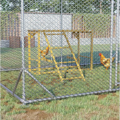 Parque de juegos para gallinas de madera con 2 columpios y escalera, para 3-4 gallinas, HAVRYA (1/5)