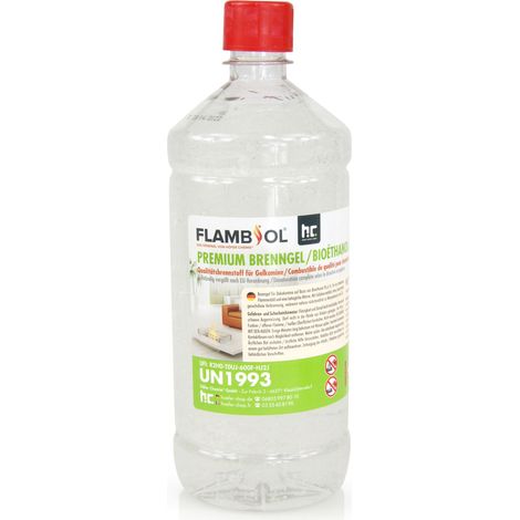 Höfer Chemie Gmbh – Gel combustible bioéthanol premium 1 L – Combustion longue durée – Faible émission de CO2 – Pour espaces intérieurs et extérieurs (1/5)
