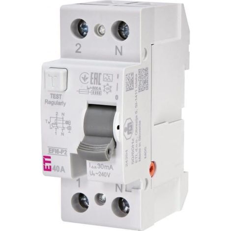 2P 40A 0,03A Fehlerstromschutzschalter Typ A 6kA EFI6-P2 A 40/0,03 002061262