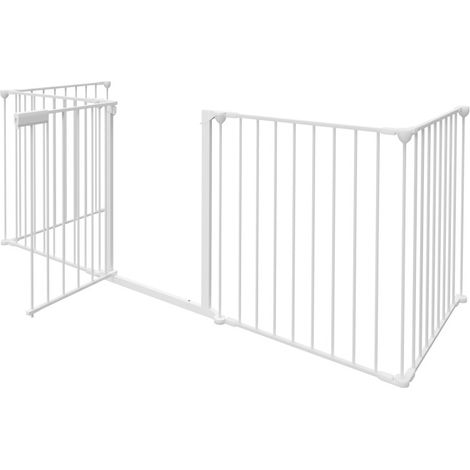 SWANEW Barriera di sicurezza Barriera per porte Barriera per camini Ripiegabile senza necessità di foratura 5x Bianco (1/5)