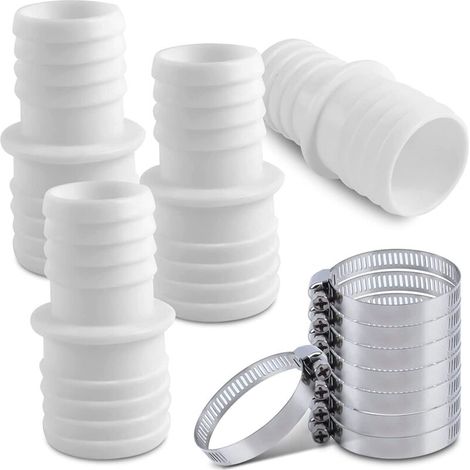 Raccord pour Tuyau Piscine, Raccord de Tuyau avec Colliers de Serrage, Ø 32 mm vers 38 mm Adaptateur Raccord Piscine, Adaptateur de Tuyau de Piscine, Adaptateurs de Tuyau. (1/5)