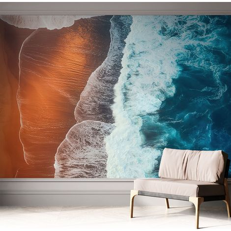 Papier peint adhésif avec colle pour décoration moderne de salon chambre à coucher cuisine et bureau Facile Symbiose marine 312x219 cm (1/5)