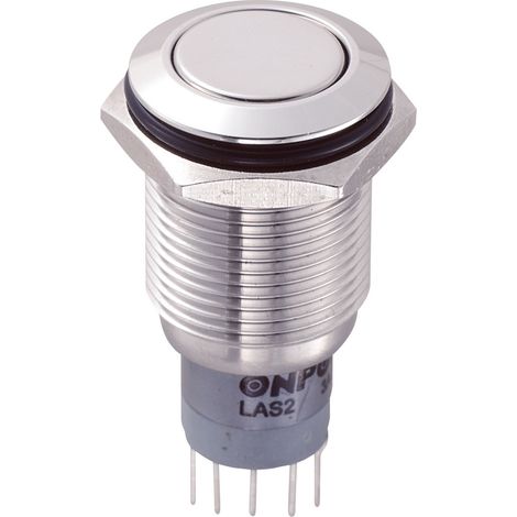 TRU COMPONENTS 701943 LAS2GQF-22/S/P Vandalismusgeschützter Drucktaster 250 V/AC 3 A 2 x Ein/(Ein) t