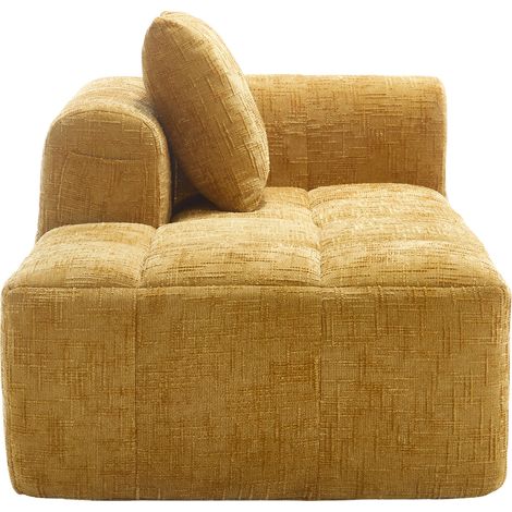 Chaise longue gialla in ciniglia senza montaggio con cuscino e tasche laterali MODENUIT (1/5)