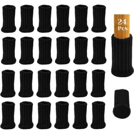 Chaussettes Pieds Chaise - Feutre Polyester Élastique - Pour Protection Sol Bois Carrelage - Convient Pieds Ronds Carrés 3 À 5 Pouces - 24 Pièces (1/4)
