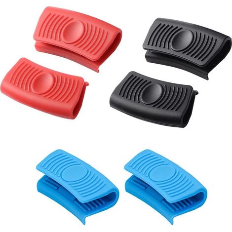 pares de asas de silicona para ollas, robustas y duraderas, aislantes del calor, protegen los dedos, previenen quemaduras en las manos, aptas para asas de ollas. (1/5)