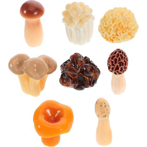 Figurines de Champignons Miniatures pour Décoration DIY et Design Adorable Apparence Réaliste 8pcs en Résine Plusieurs Styles pour Projets Créatifs et Décorations Plusieurs Styles (1/5)